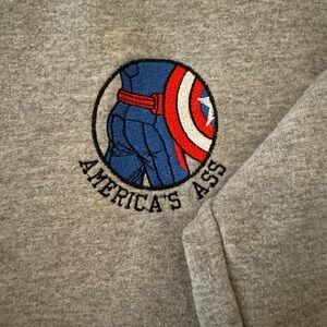 Captain America America’s Ass embroidered sweater